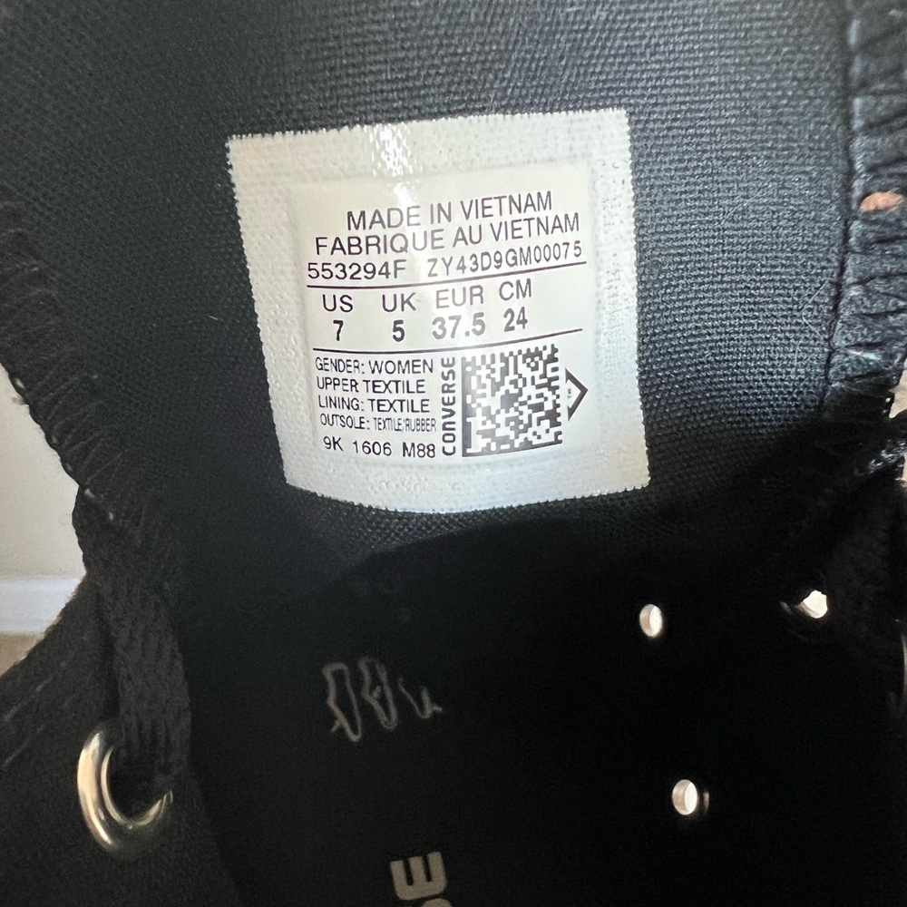 Converse High Tops Black Floral size 7 - Picture 6 of 9